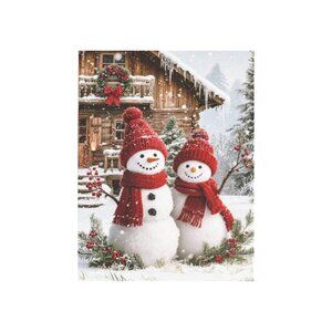 Snowman Unframed Canvas Wall Art  24" X 32"